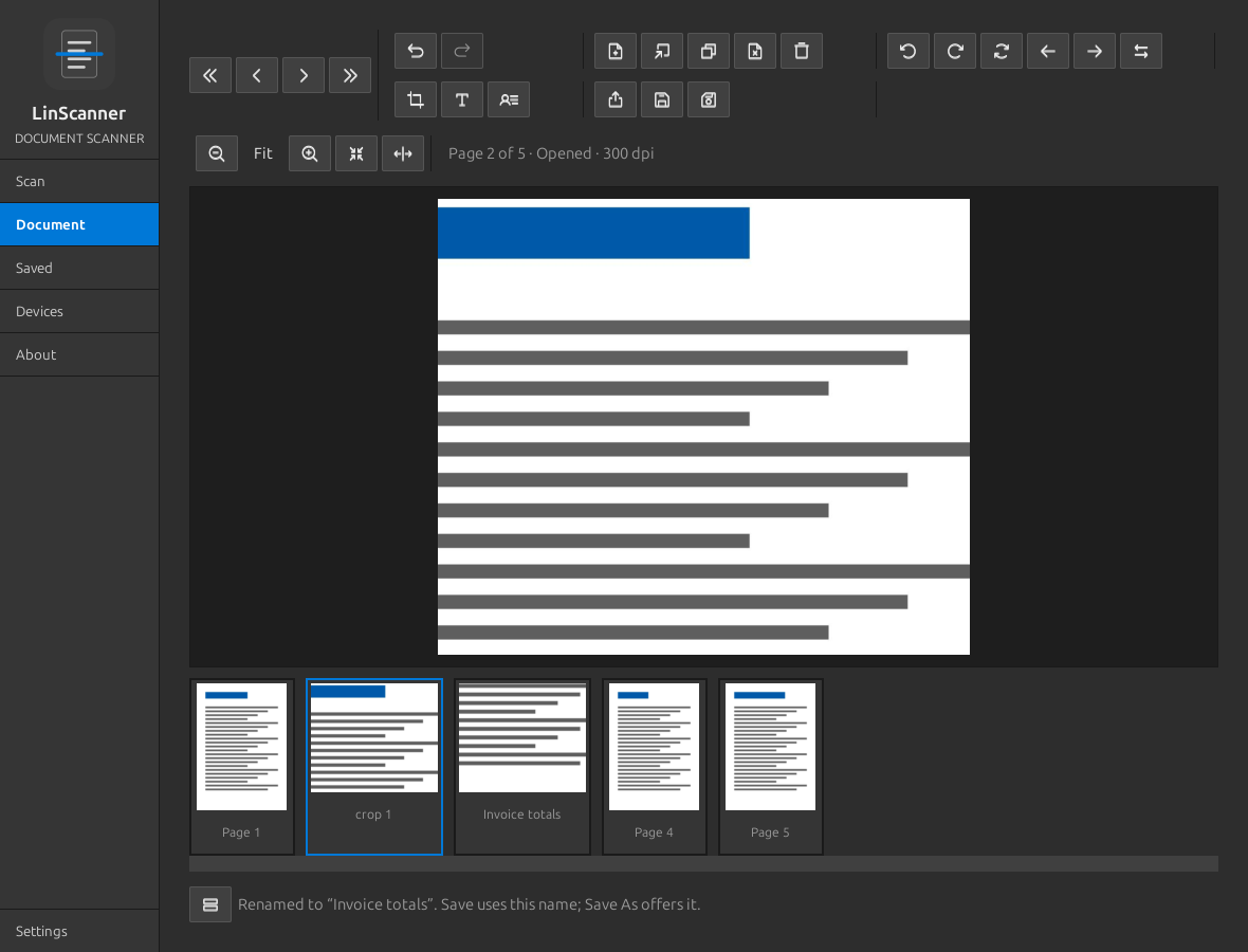 Document page